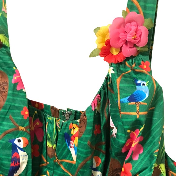 Disney Parks The Dress Shop Enchanted Tiki Room Birds Womens Dress Retired 3X - Picture 2 of 8